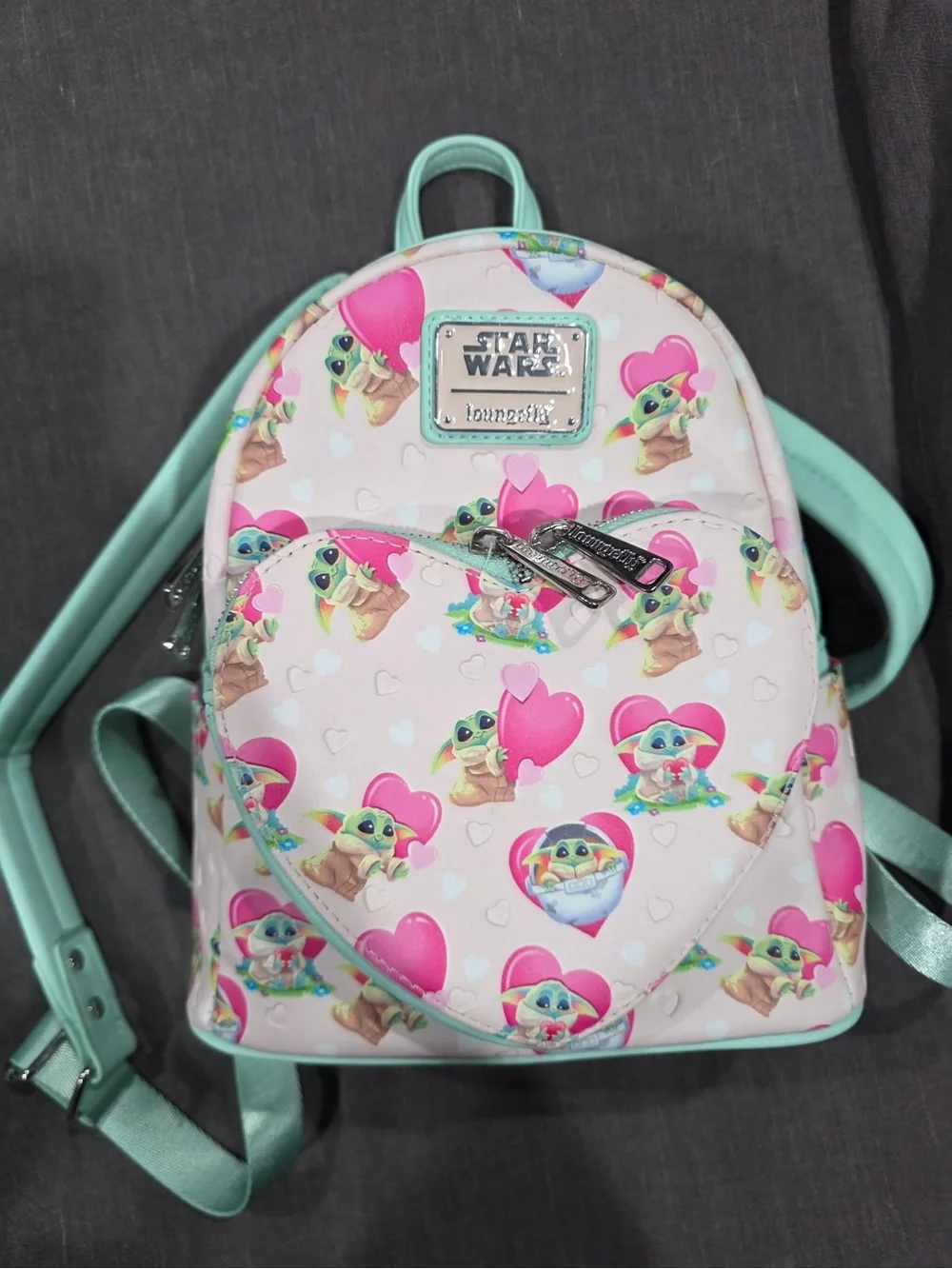 🩷❤️Loungefly Star Wars Grogu Valentine's Day Mini Backpack